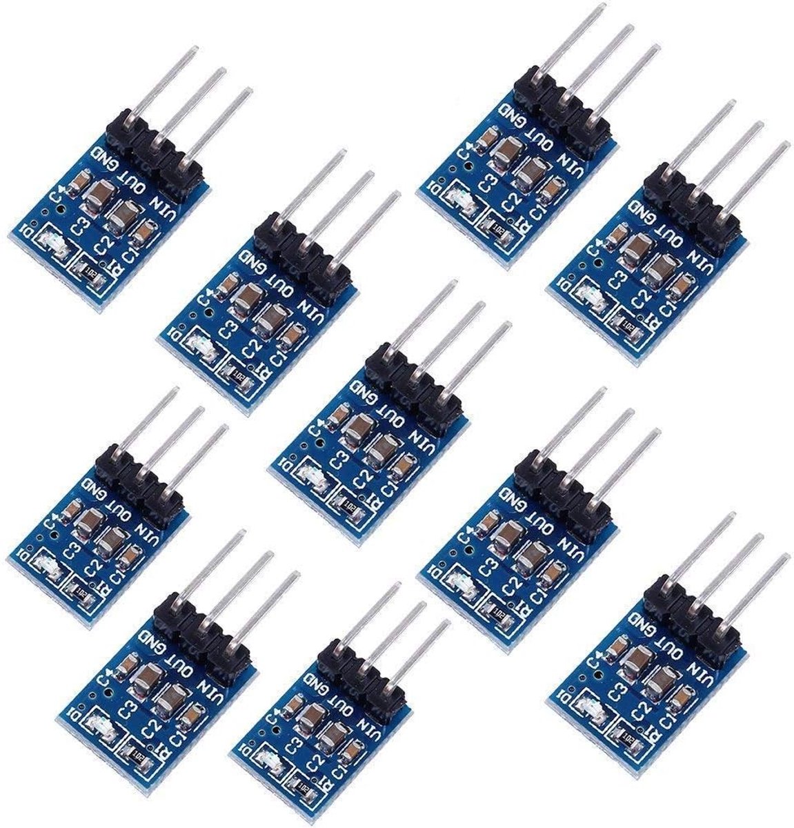 10st ADS-5.5V DC-spanningsregelaar Buck stroomtoevoermodule 4.75V-12V tot 5V 800mA