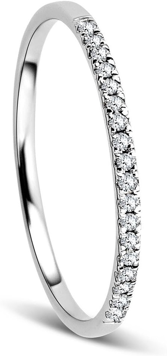 Ring dames eeuwigheidsring witgoud 9 karaat / 375 goud diamant briljanten 0,08 ct