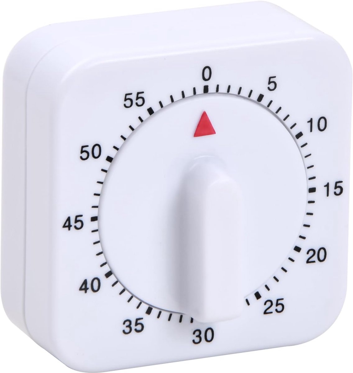 eierwekker, keukentimer, 60 minuten keukenklok met luid alarm voor sport, kantoor, praktische aftelwekker, vierkante keukenwekker voor leren, keuken, bakken (wit)