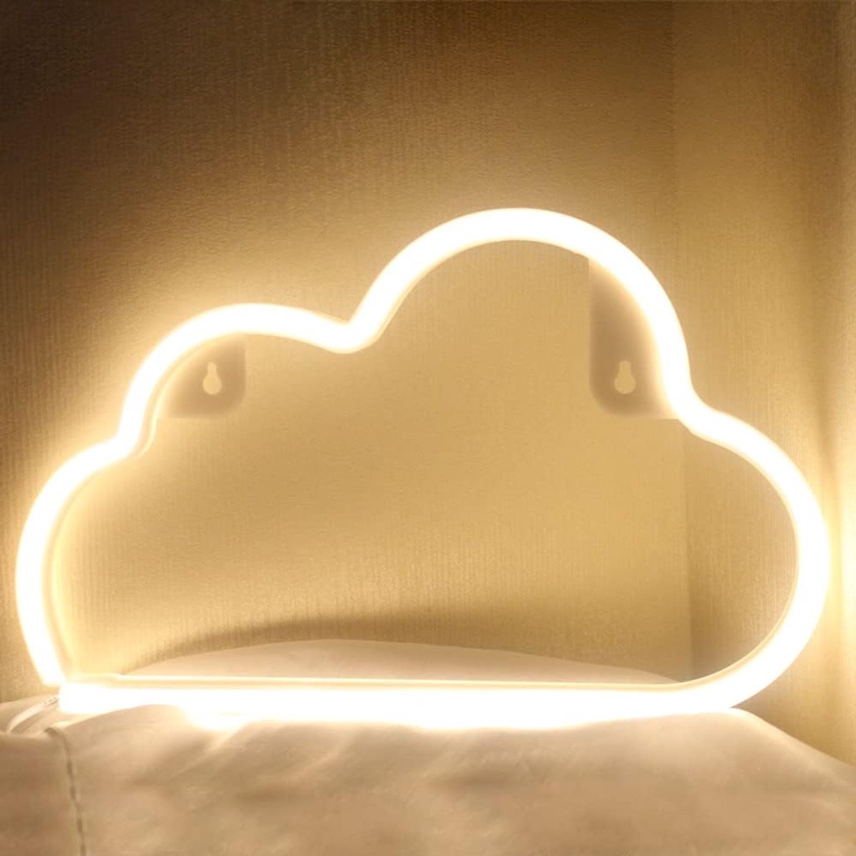 Neonborden led-wolkenlicht - warmwit - USB of batterij - sfeervolle wanddecoratie - ShopVlot