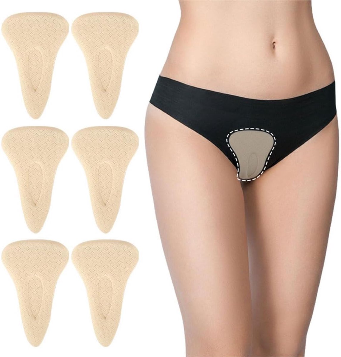6 stuks Thongs Camel Toe Concealer, herbruikbaar, onzichtbaar, naadloos, voor badpakken, activewear, leggings, camel toe concealer