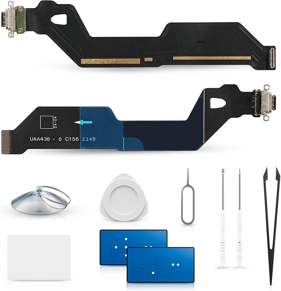 oplaadaansluiting (vervangend) voor OnePlus 10 Pro | Oplaadaansluiting (Dock Connector) met microfoon, opladerreparatie en reparatieset met gereedschap.
