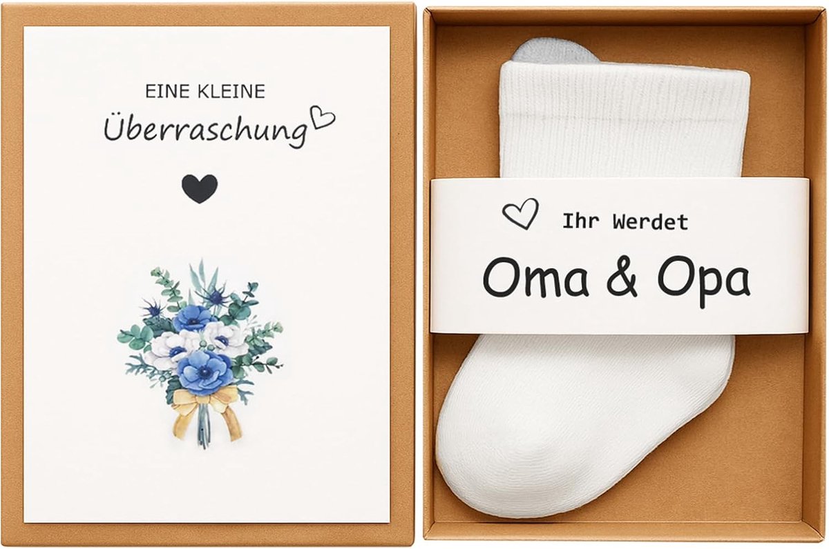 Aankondigen | Jullie Worden Oma en Opa | Jij Wordt Papa | Baby Aankondiging | Babysokken | Verrassing Cadeauset - Liefdevolle Aankondiging voor Familie (Oma & Opa)