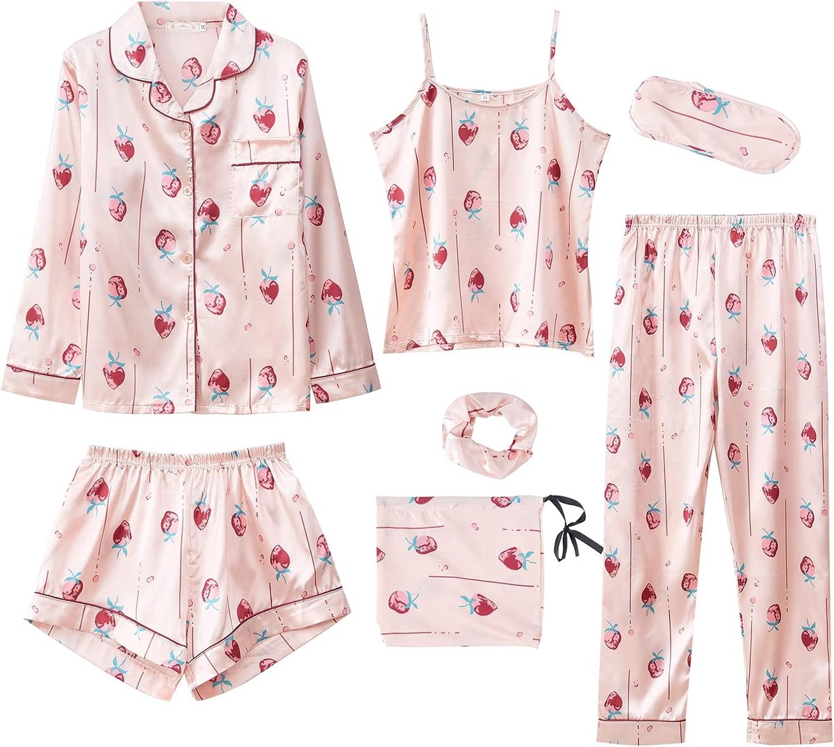 Sexy Bloemen Kanten 4-Delige Satijnen Pyjama Set Babydoll Erotische Lingerie Outfit