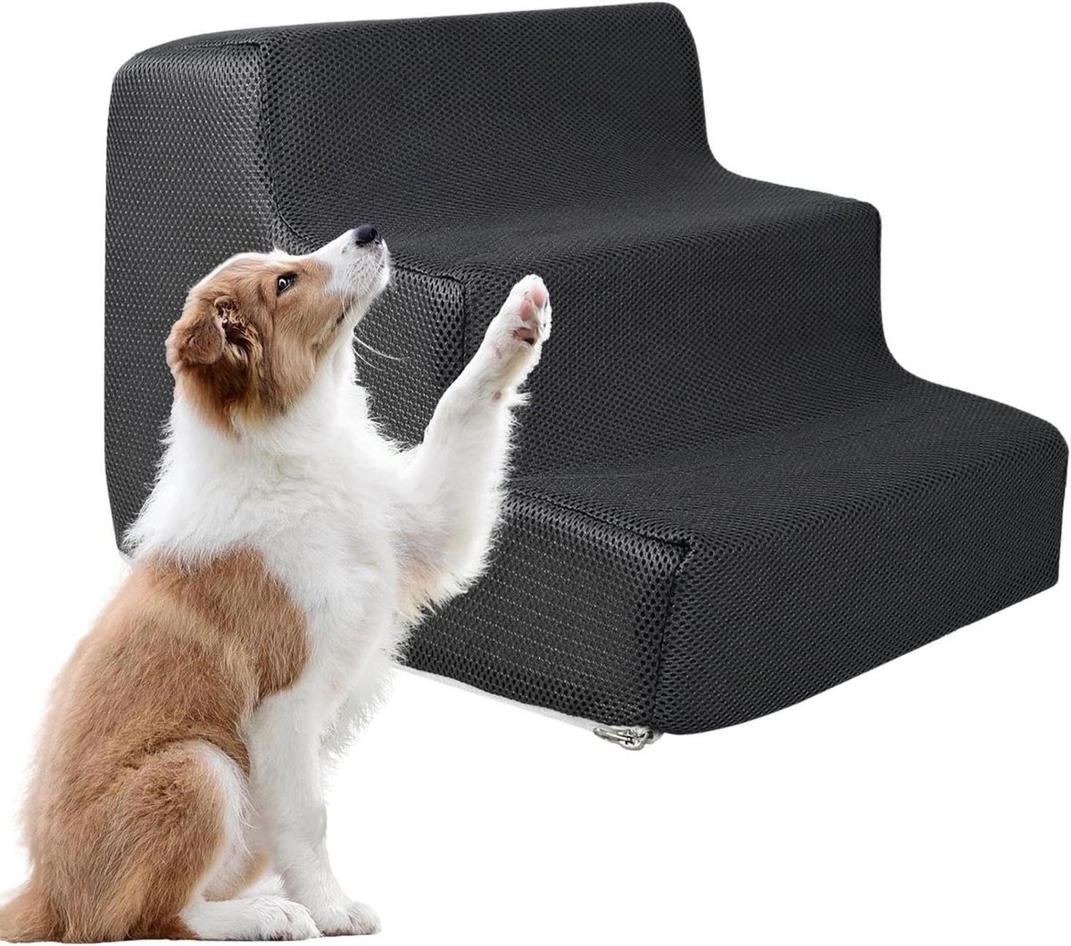 Hondentrap - Puppyladder kattentreden - Veilige toegang - Antislip systeem - 40 x 34 x 30 cm - Zwart