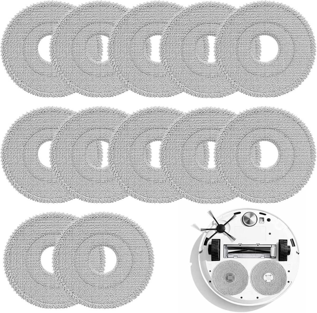 12 stuks microvezel wisdoeken voor robotstofzuiger met roterende dweilkop, geschikt voor krachtige reiniging en optimale prestaties
