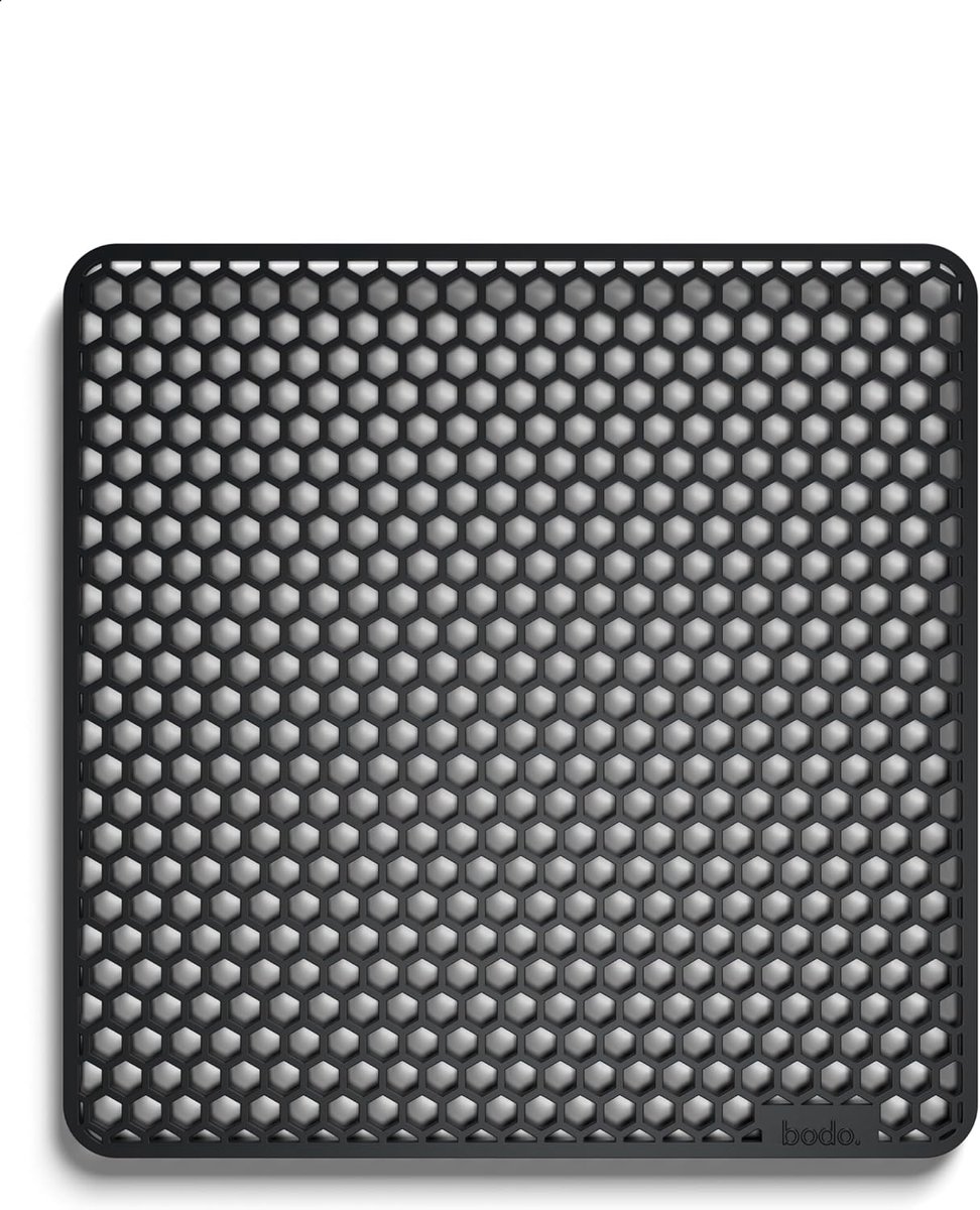 SnelShoppen - Bodo Keuken Wasbakmat 37 x 37 cm - Vierkante Beschermmat voor 40 x 40 cm Wasbak, Sneldrogende Afvoermat voor Wasbakbodem, Beschermt Serv