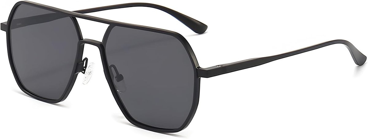 Modieuze vierkante zonnebril voor dames en heren met UV400-lens, zwart frame, jaren '70 stijl, lichtgewicht en duurzaam, perfecte bescherming tegen schadelijke UV-stralen