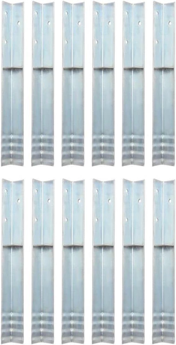 Bodemanker - Grondanker Verankeringsset - Speeltoren Stabiliseren - Verzinkt Staal - 50 cm - Zilver
