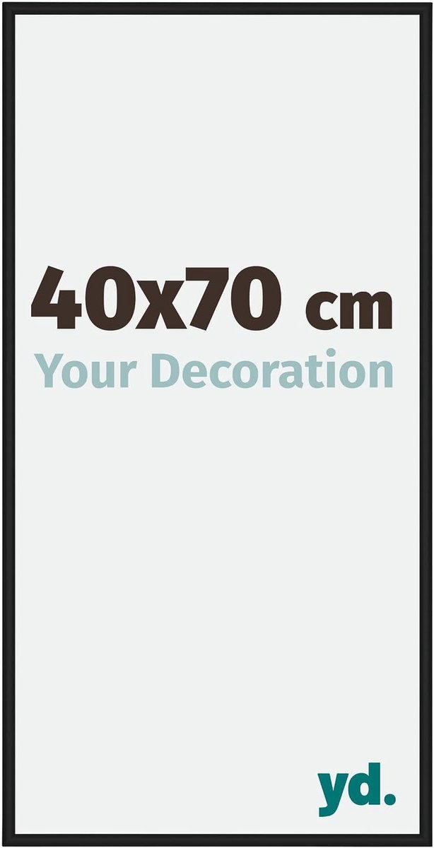 Fotolijst 40x70 cm - Aluminium - Zwart mat - Ideaal voor foto's en posters - SnelShoppen