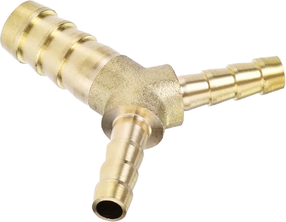 Y-Shaped 3-Weg Splitter voor Slangen, Koper Verbindingsstuk voor Water en Brandstof, 3/8 x 1/4 Inch