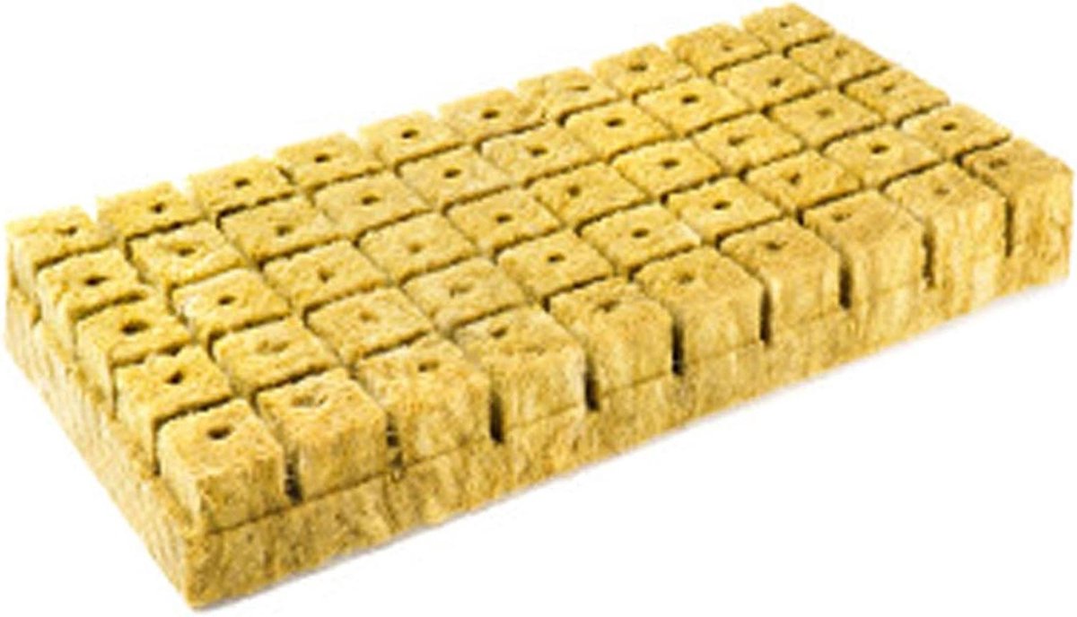Rotswol Kubussen - Groeistenen Steenwol - Hydrocultuur Zaaien - Zeer Poreus - 32 x 24 x 10 cm - Grijs