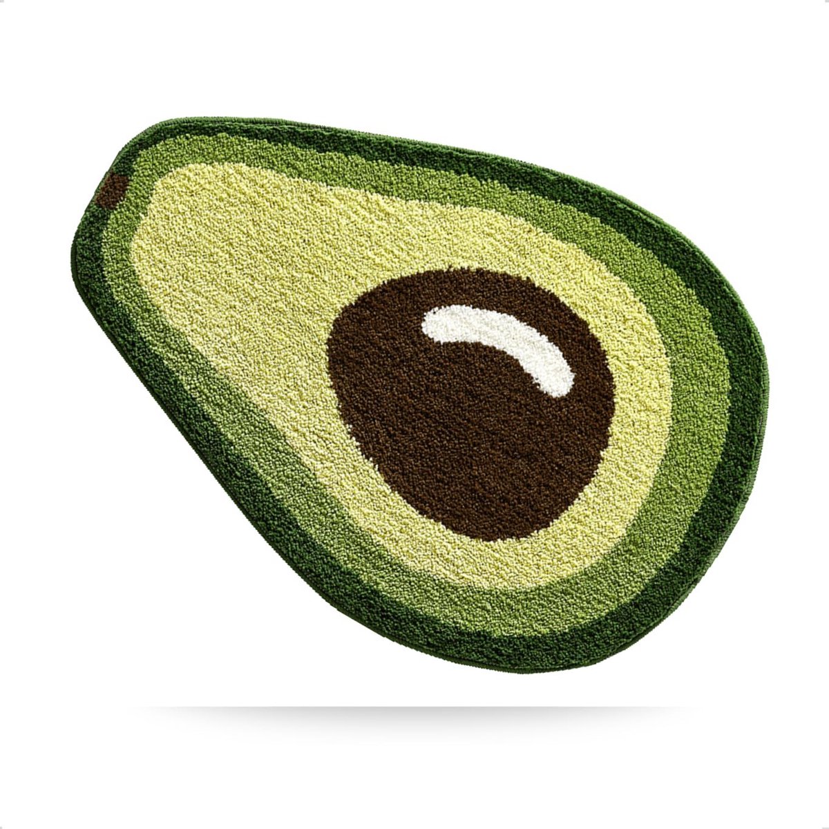 Badkamermat - Avocadovormige badkamermat - Antislip en waterdicht - Superabsorberend - Zacht aanvoelend - Machinewasbaar en geschikt voor de droger - Duurzaam - Geschikt voor badkamers en doucheruimtes - 60x90 cm - Groen - 1 stuk