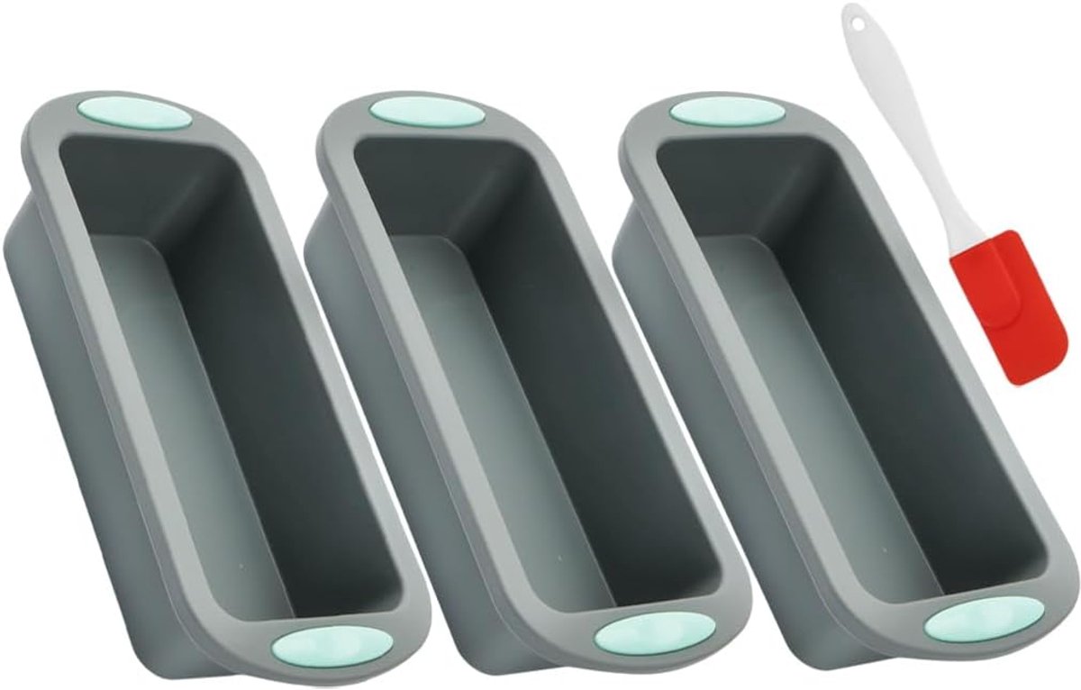 SnelShoppen - 3 stuks siliconen bakvormen, siliconen taartvorm, multifunctionele bakvorm voor cake, brood, ijs, lasagne, brownies, 27,5 x 12,5 x 6,5 c