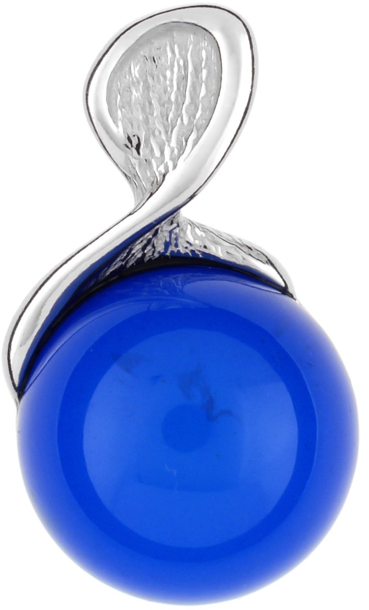 Cavill - Hanger met Colombiaanse Blauwe Barnsteen 2,6 ct - 925 Sterling Zilver Gerhodineerd - Ronde Cabochon Bezel - Modern Elegant Sieraad