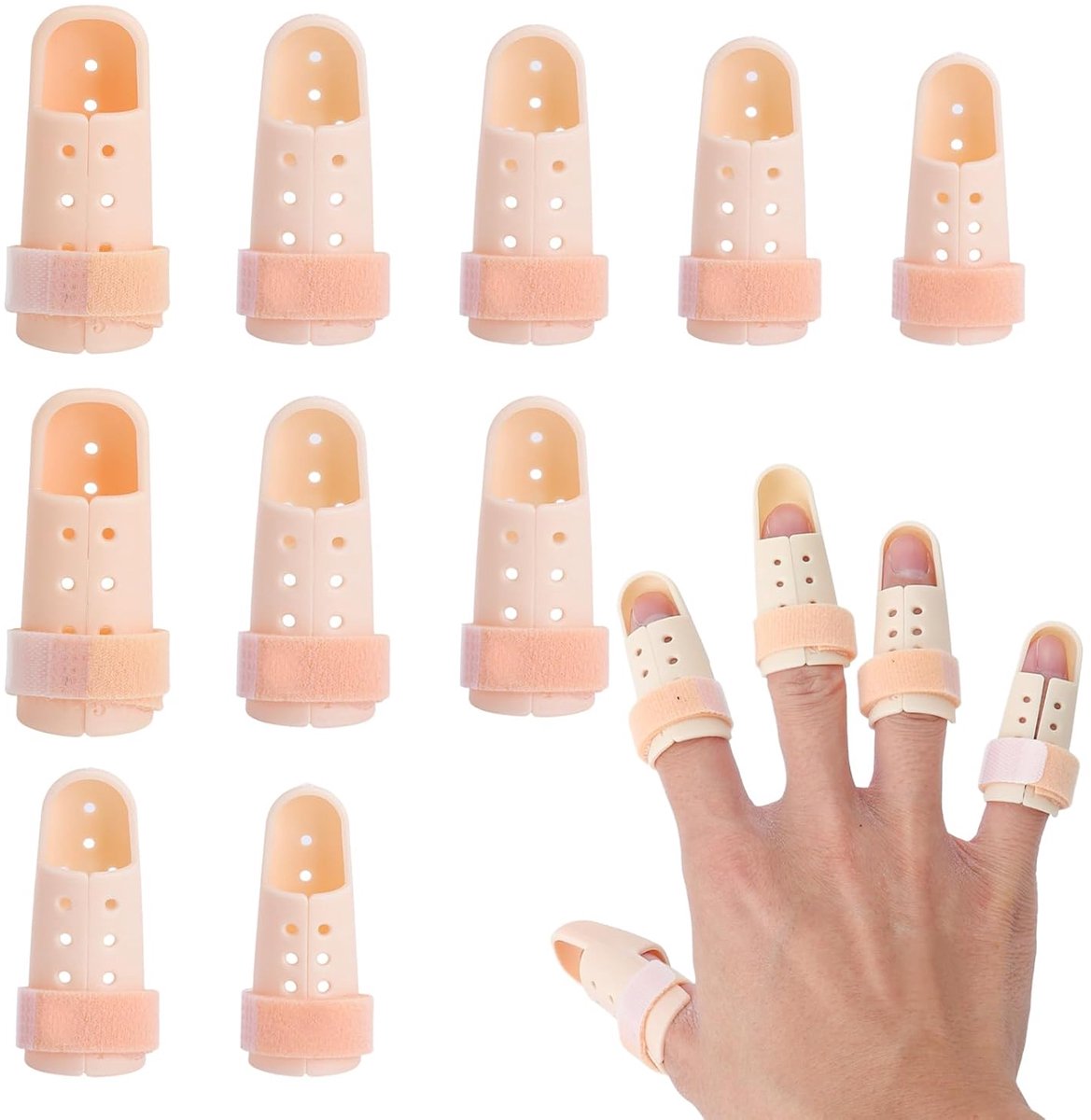 Finger Splint Set 10-delig - Verstelbare vingersteunen - Bescherming voor blessures - Ideaal voor artritis - ShopVlot