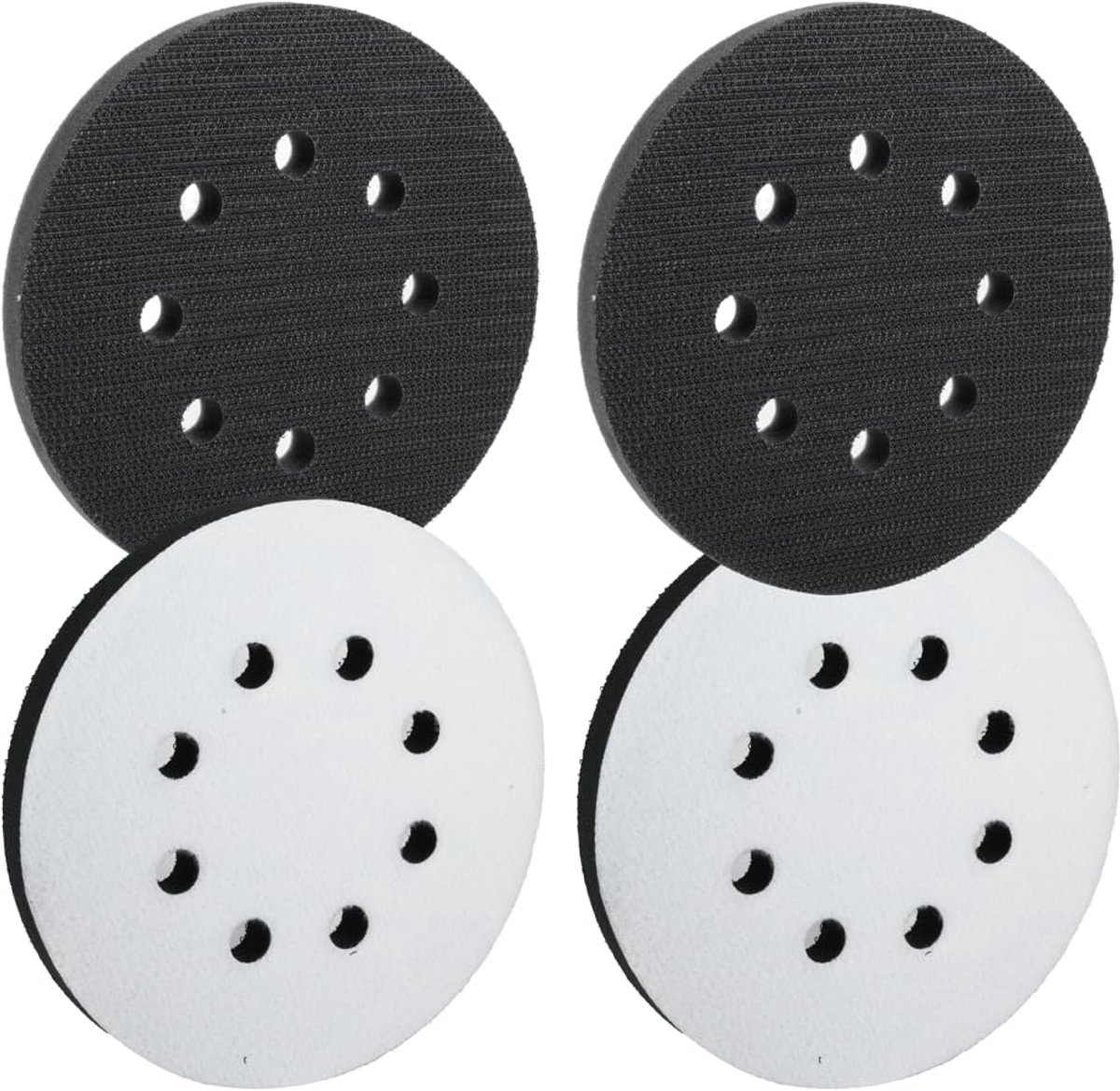 Schuurpads 125 mm - zachte schuim - 8 gaten - ideaal voor curves en polijsten - SnelShoppen