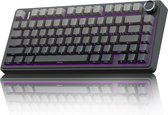 AULA F75 Pro - Draadloze Gaming Toetsenbord - Mechanisch Toetsenbord - 75% Hot-Swappable Custom Toetsenbord Met Draaiknop - 2,4 GHz/USB-C/BT5.0 Mechanisch Gamingtoetsenbord - Zeerif Zwart