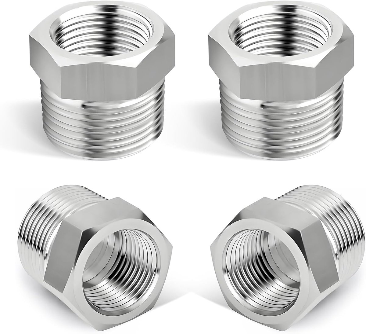 Reducer 1/2 naar 3/8 - Messing - Set van 4 - Voor lekkagevrije verbinding - ShopVlot