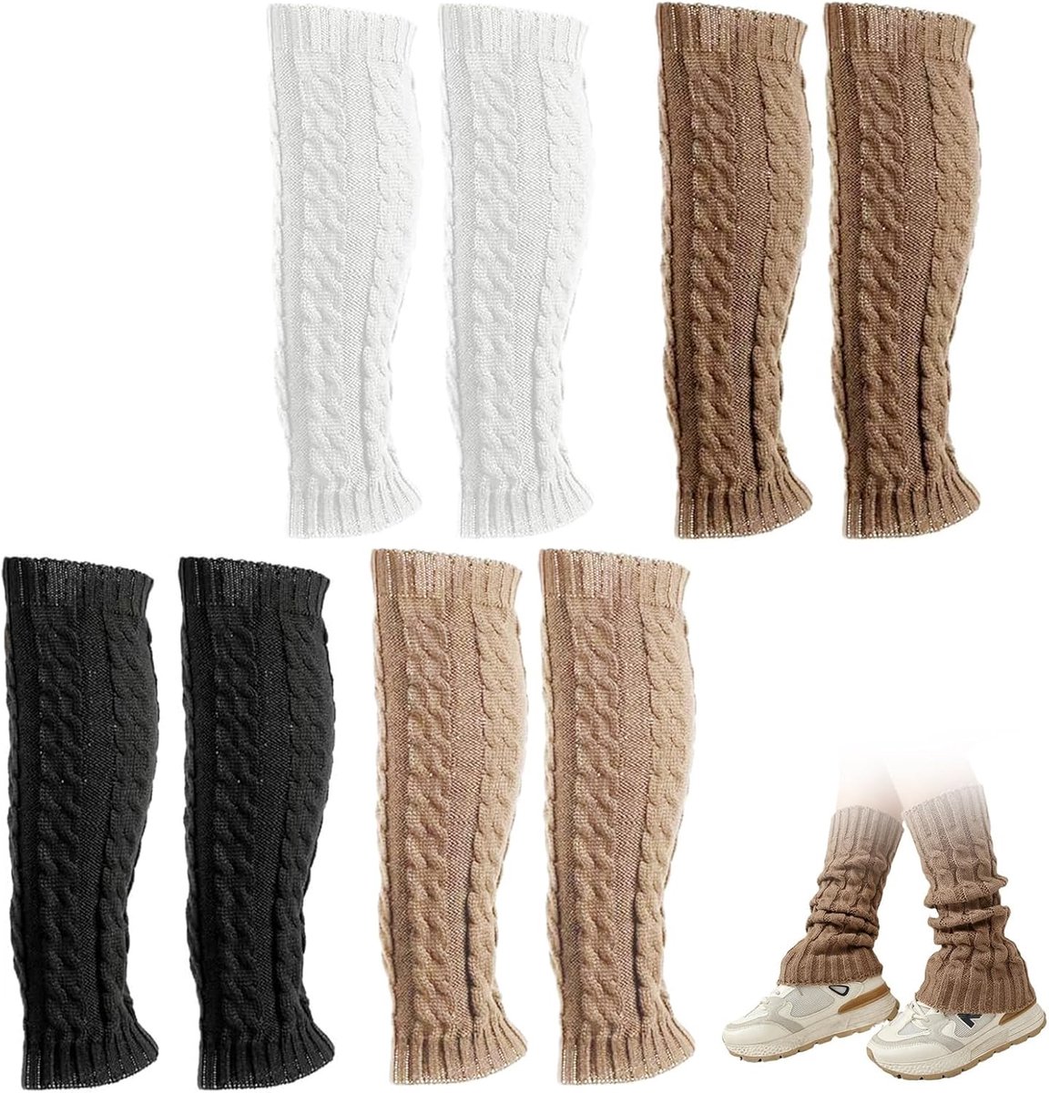 leg warmers Knitted leg warmers for women and girls, warm leg warmers Long leg warmers for ballet, dance, sports (leg - ShopVlot