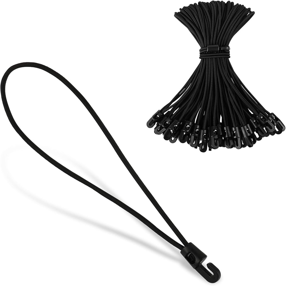 SnelShoppen - 25 Stuks Elastische Band met Haken 25cm - Verlengbare Expander voor Schaduwdoeken, Zeilen, Zonnebescherming en Tuinaccessoires