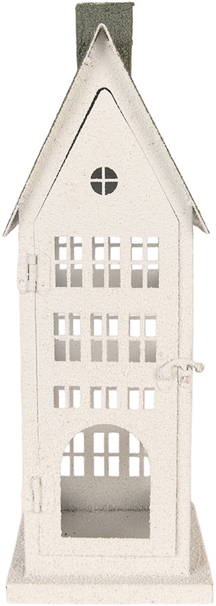 Clayre & Eef Decoratie Beeld Huis 21x14x58 cm Wit Metaal