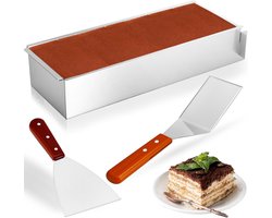 OUZHOU Baking frame, rectangular, adjustable, tiramisu shape, cake pan, rectangular with removable sound wall and 2 - ShopVlot