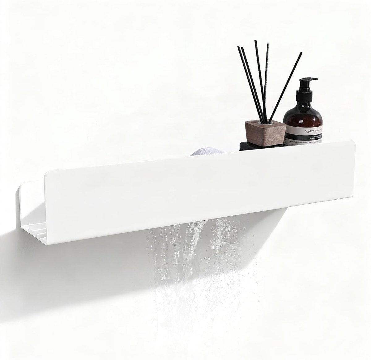 Badkamer Wandplank - Multifunctionele Badkamer Organizer - Wit - Voor efficiënt opbergen van toiletbenodigdheden - ShopVlot