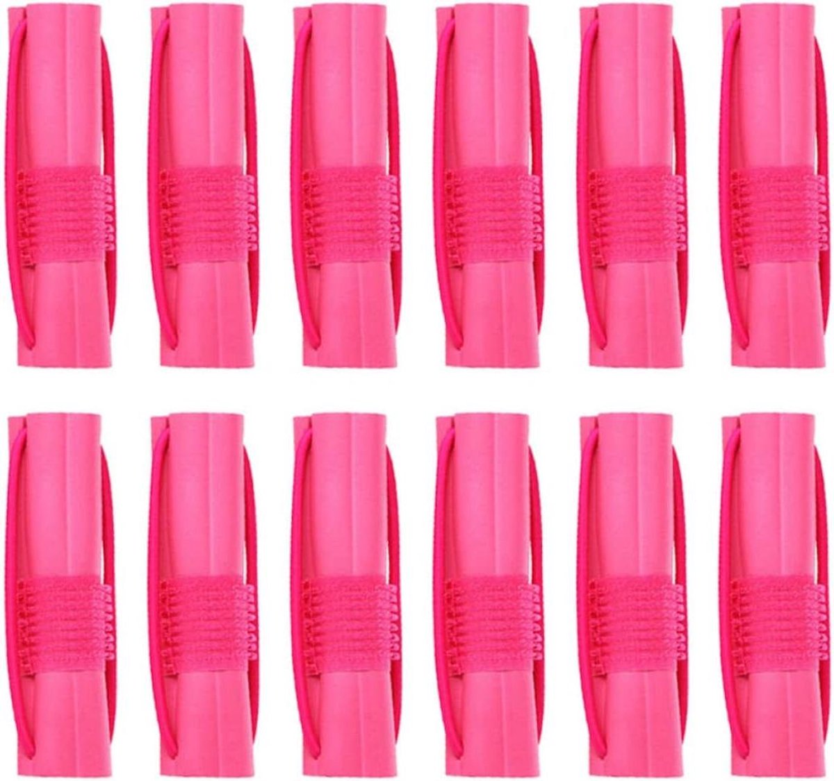 Haarrollers - Krultang Spons - Natuurlijk Krullen - Zonder Hitte - 12 stuks - Roze