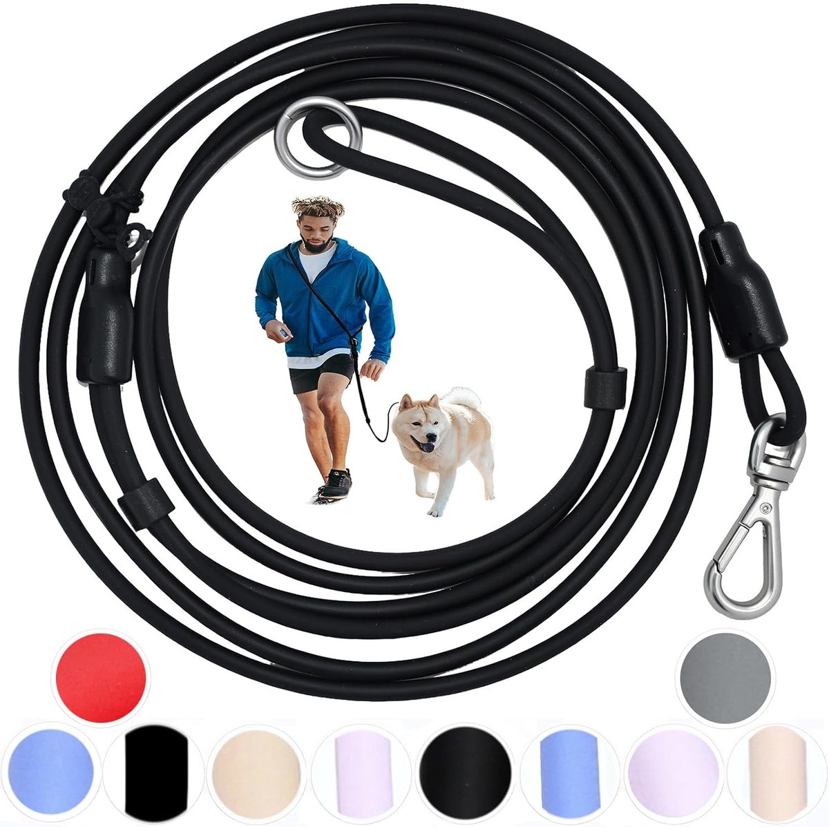 Hondenlijn handsfree 9-in-1 - Zwart - Verstelbaar, waterdicht - Voor kleine honden 3-9kg - SnelShoppen