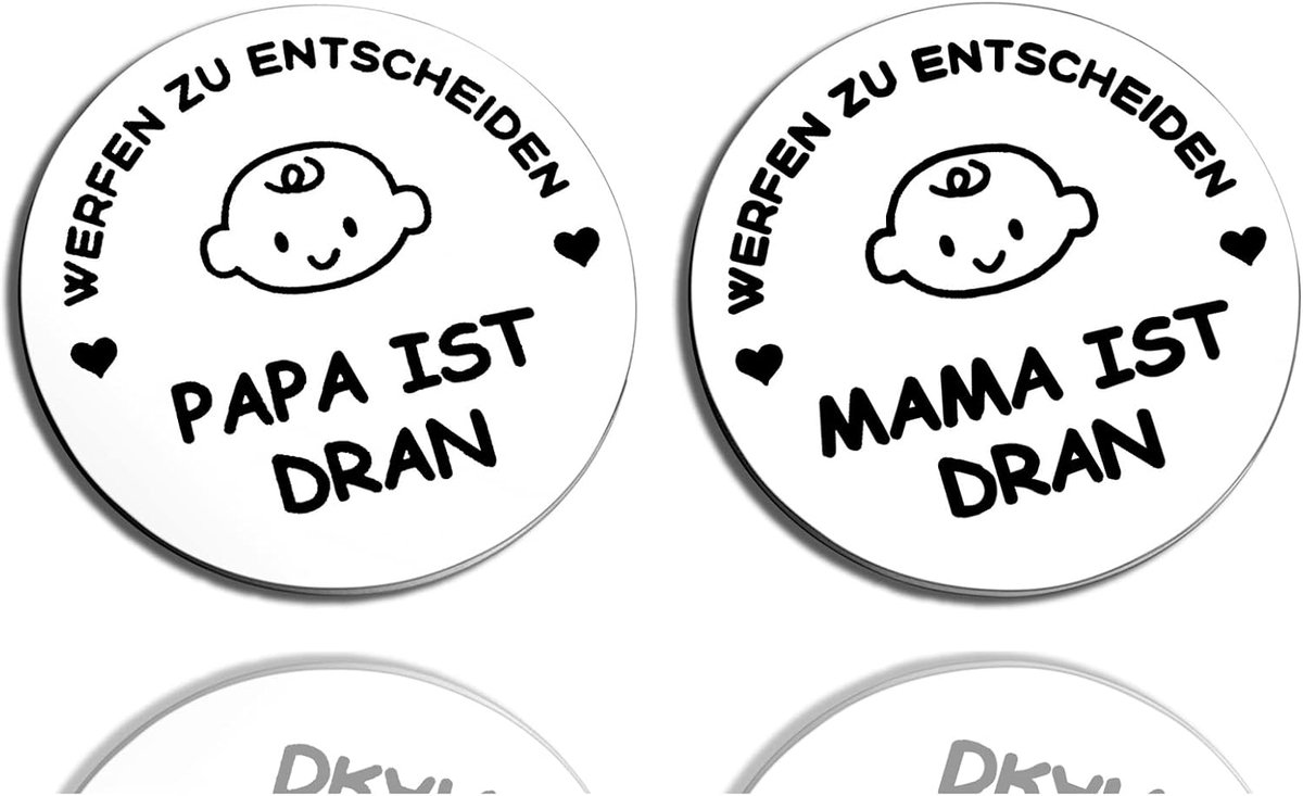 Besluitmunt voor nieuwe ouders - zilver - schattig ontwerp - helpt bij overeenstemming - SnelShoppen
