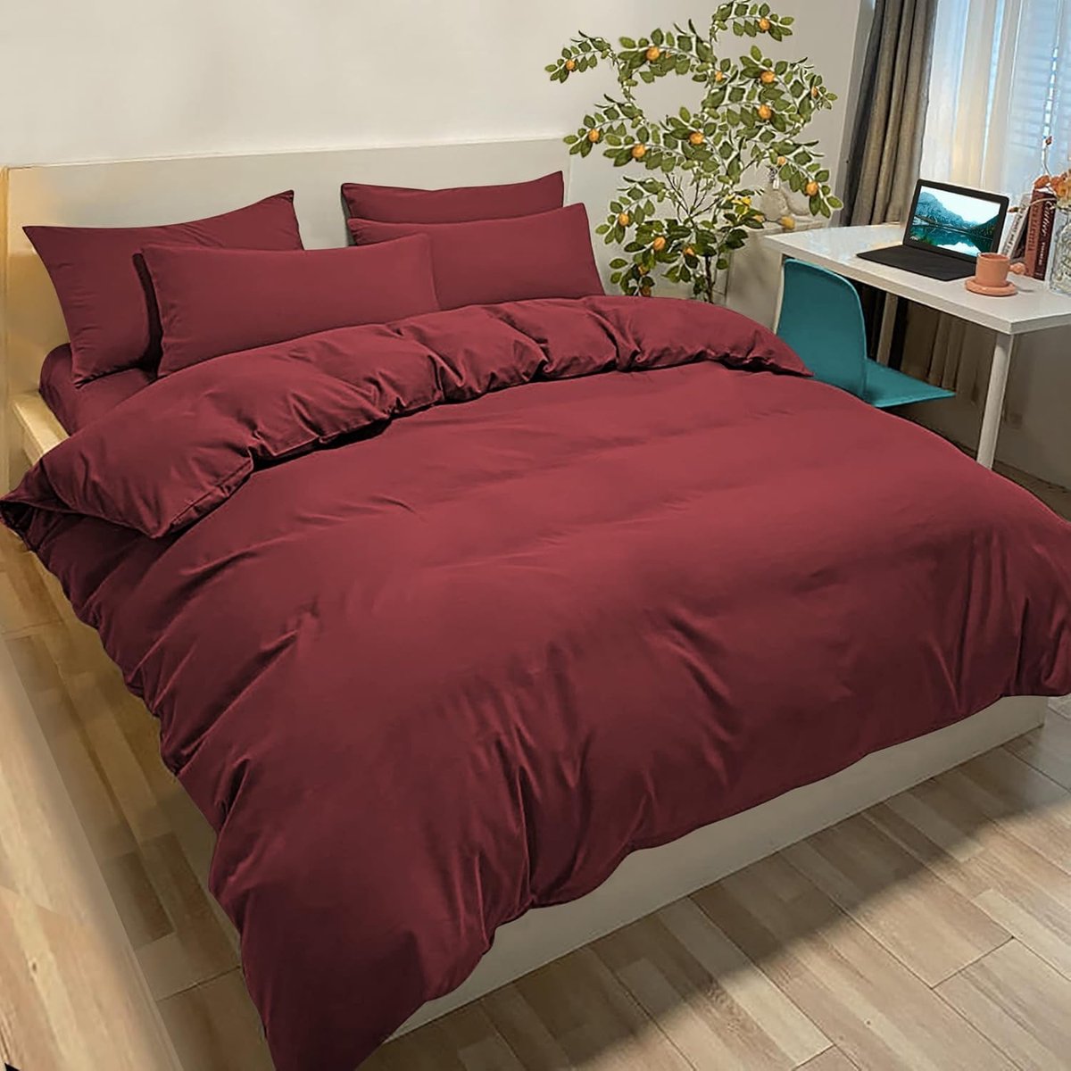 Dekbedovertrek 200 x 200 cm - Microfibre - Bordeauxtint - Ultiem slaapcomfort - SnelShoppen