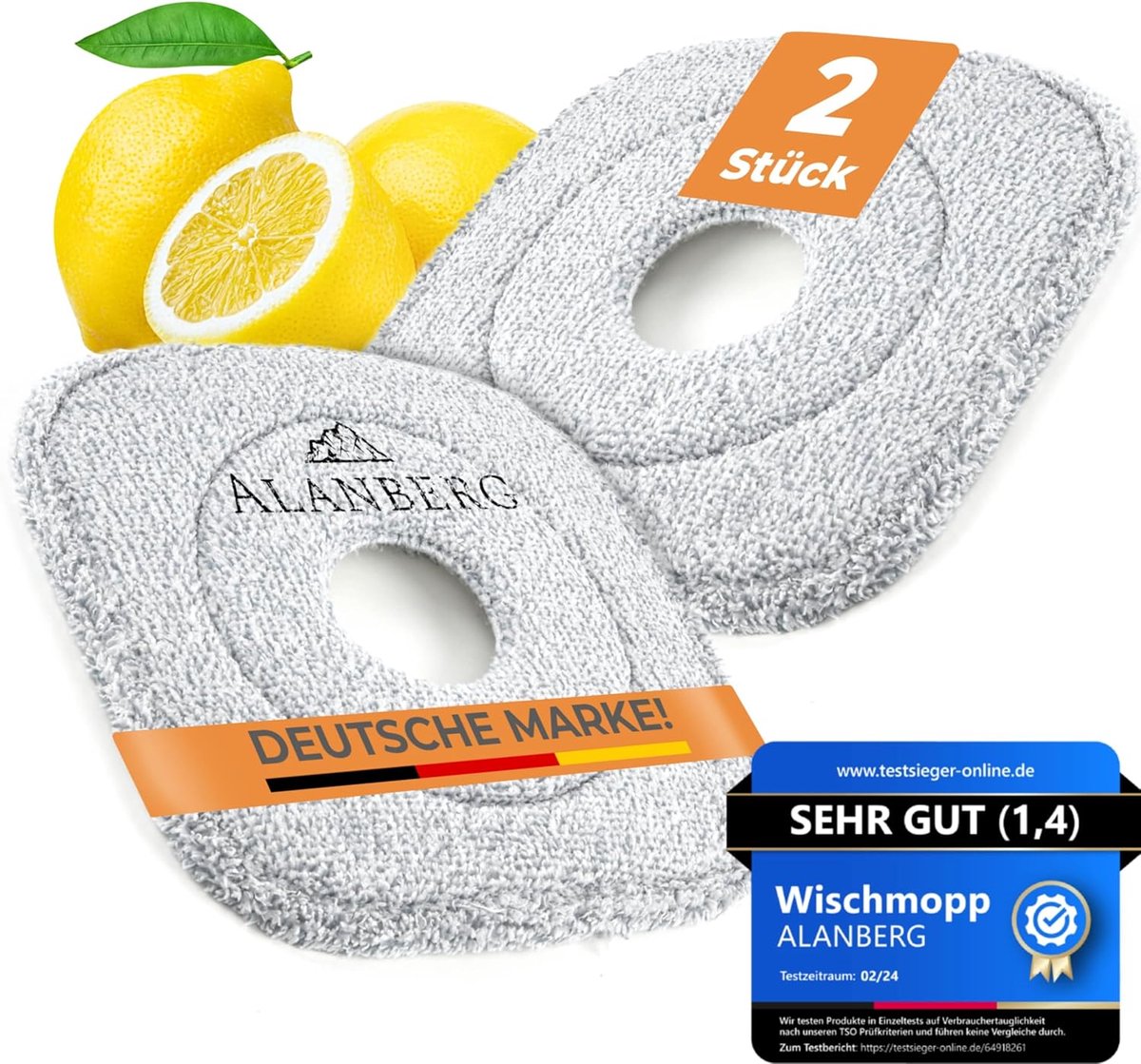 SnelShoppen - Microvezel Vervangpads - 2 Pack Mop Navullingen voor Gen1 & Gen2 Mopemmer Systeem - Herbruikbare Schoonmaakpads voor Alle Harde Vloeren,