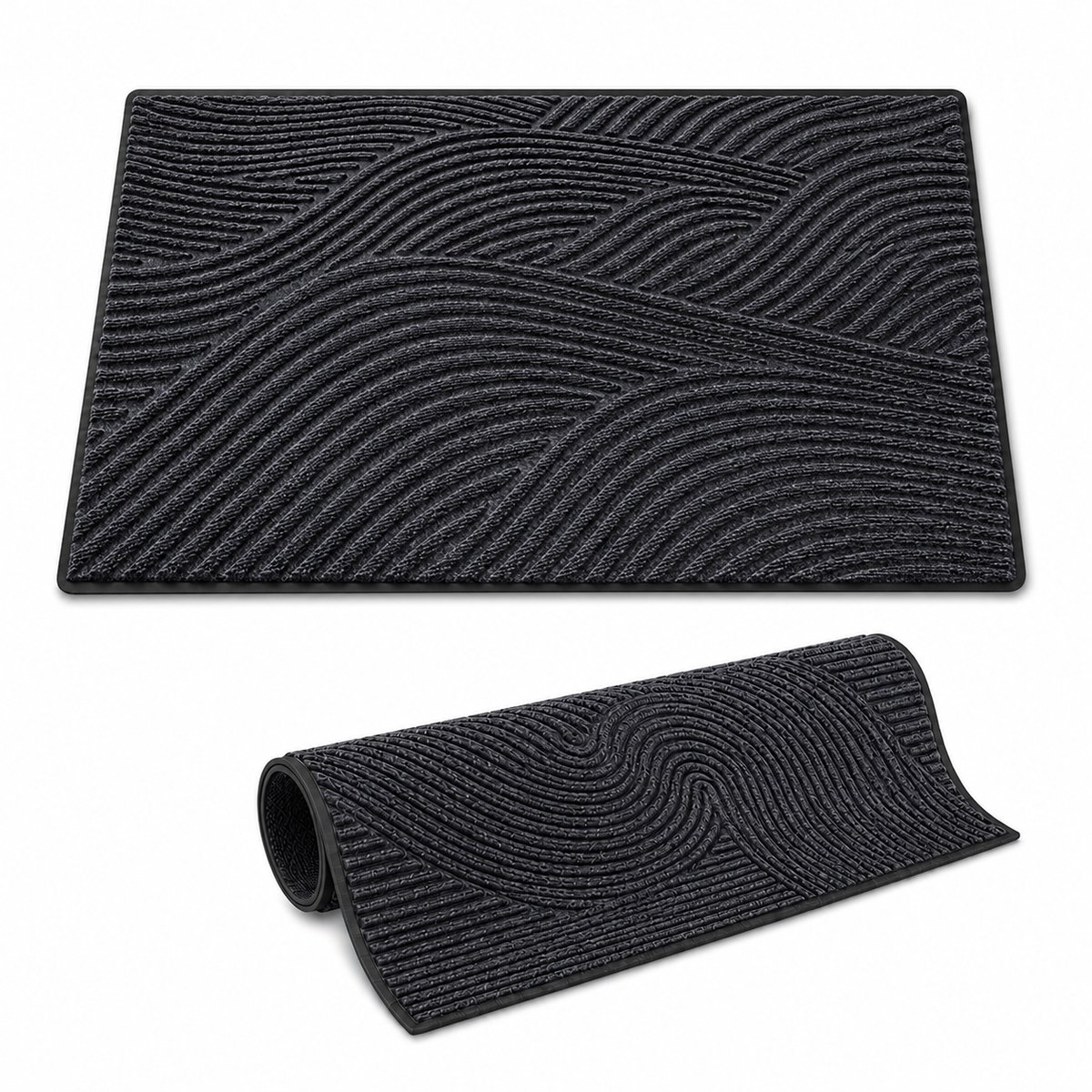 Dirt Trapping Mat voor Binnen en Buiten-45 x 75 cm - Wasbare Deurmat voor Entree, Hal, Tuin en Patio-Donkergrijs