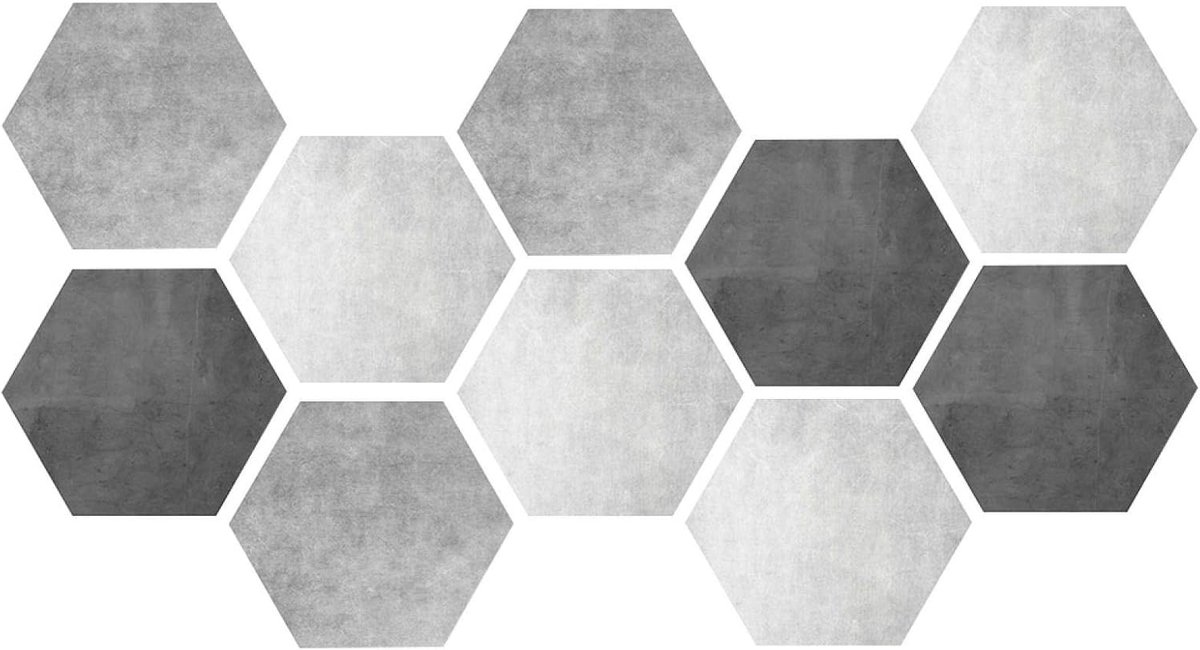 SnelShoppen - 10pcs PVC Stickers Waterproof Niet-slip Hexagonale Zelfklevende Tegel Wand Vloer Stickers Voor Thuisdecoratie