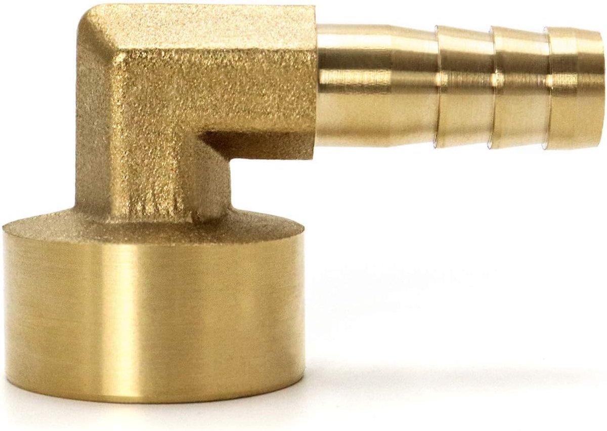 SnelShoppen - 90 Graden Bocht Messing, Messing Tuinslang Spuitmond, 10mm x G1/2, 2 Stuks, Corrosiebestendig en Hoge Temperatuur, Voor Tuin en Camping