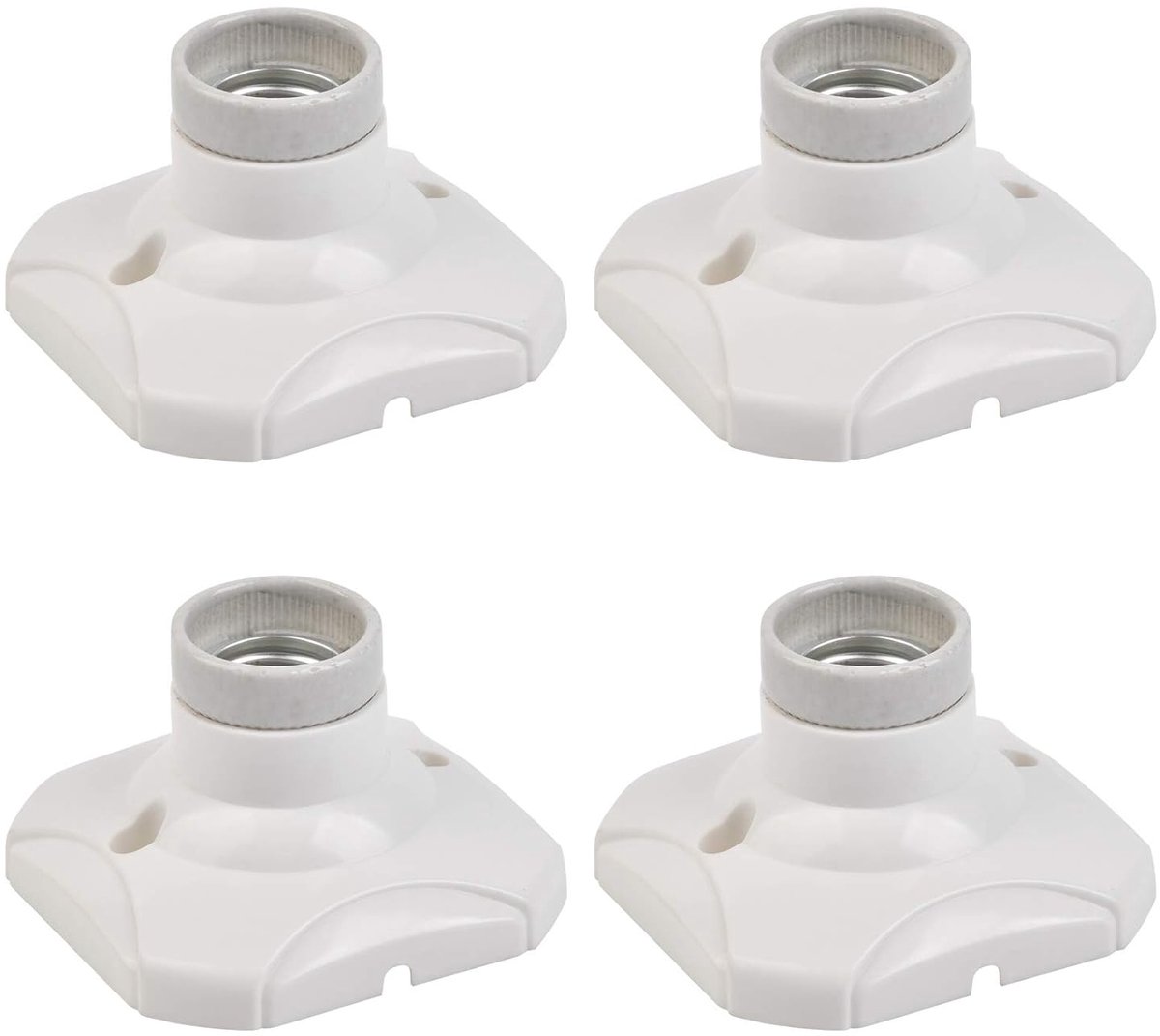 Pack of 4 E27 LED Lamp Holder, E27, E27S Socket, Wall Mounted, E27S, Base with Holder for Hallway, Stairs, Bedroom - ShopVlot