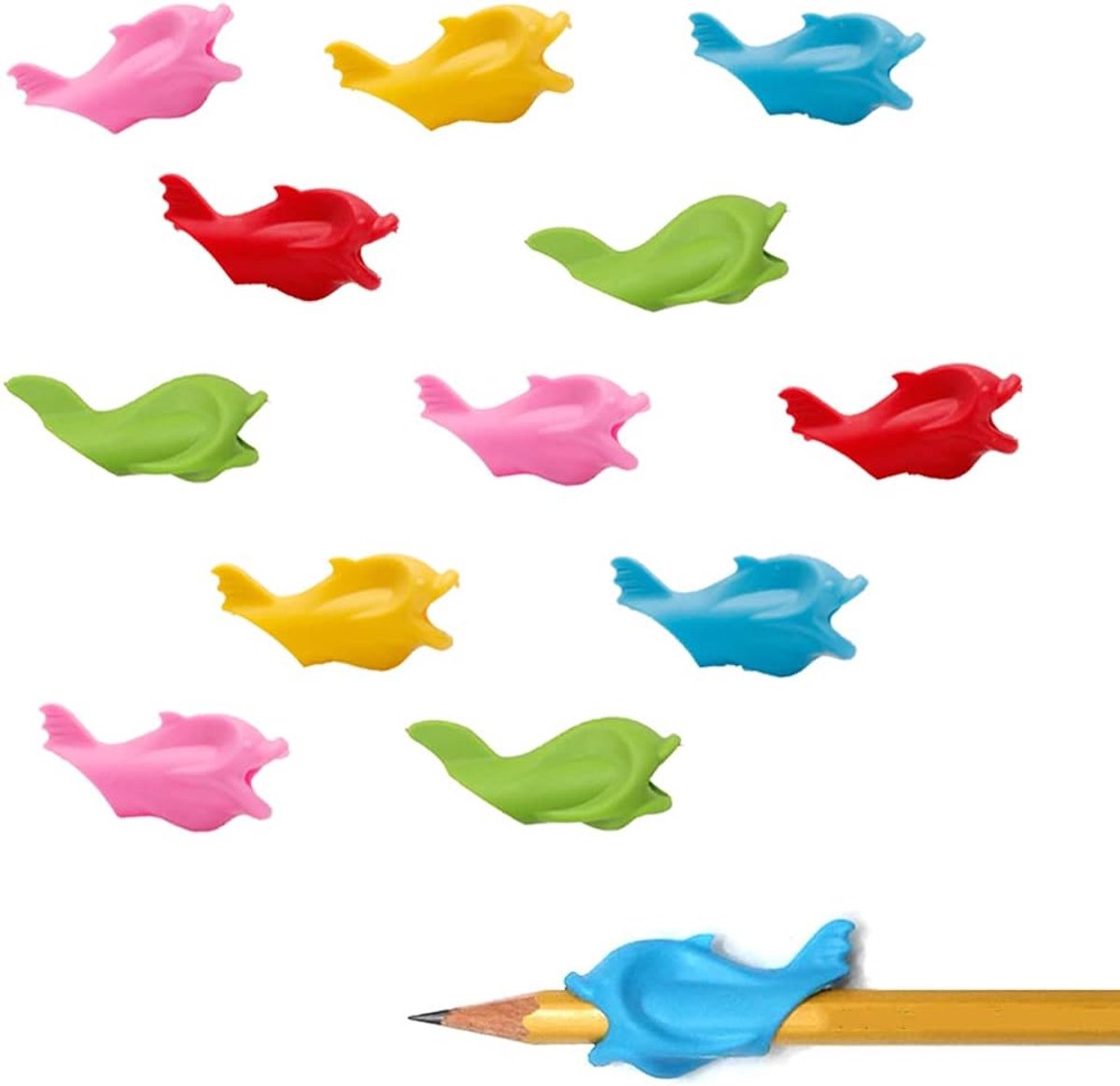 12 Piece Grip Aid, Ergonomic Writing Aid, Posture Aids, Silicone Pencil Grips Help, for Kids, Students, Adults - ShopVlot