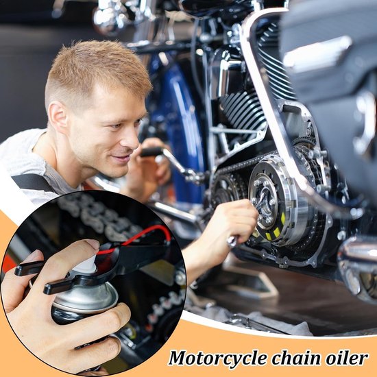 Kettingsmeerder Motorfiets - Motorfiets Kettingolie - Onderhoud Fietsketting - Gelijkmatige Smering - 143 x 4 cm - Zwart — afbeelding 3