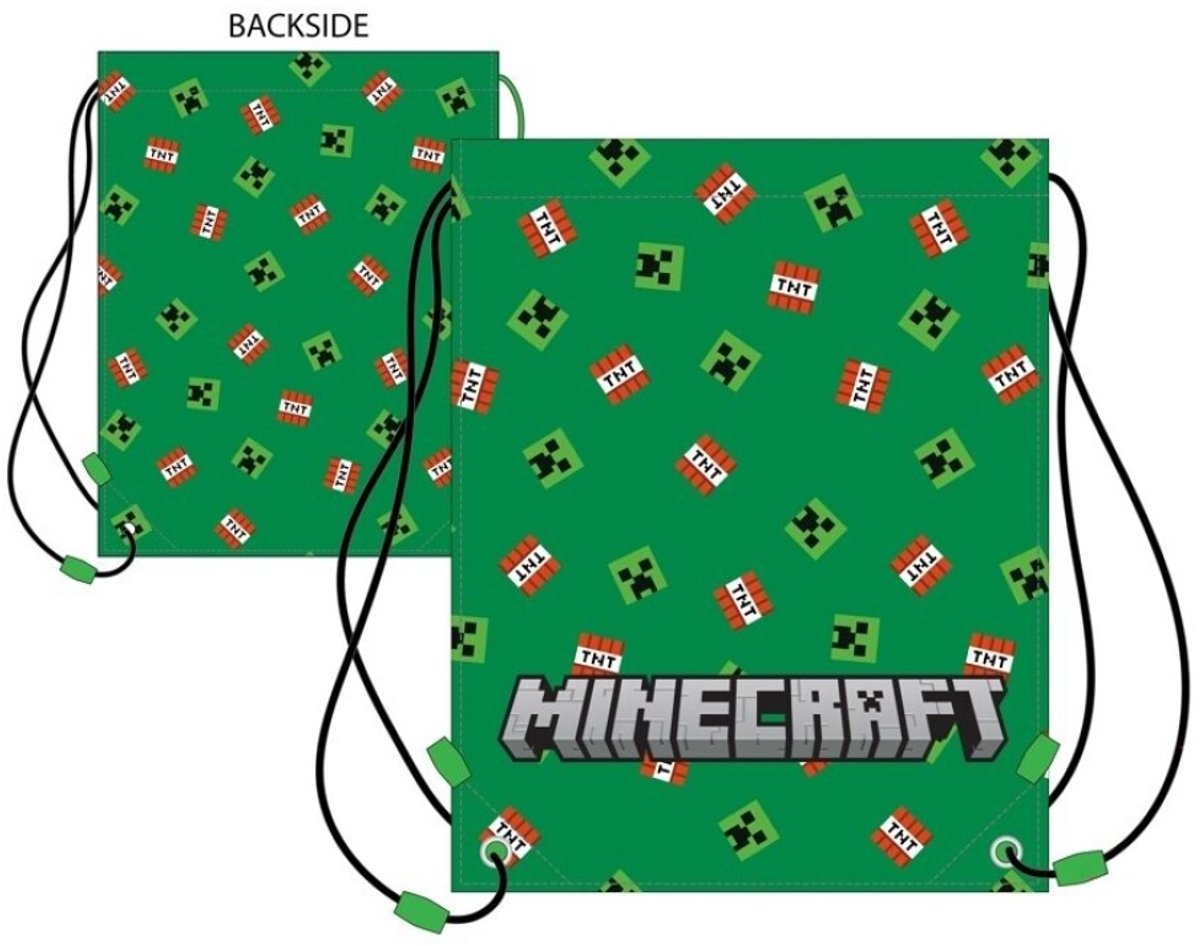 Minecraft -Gymtas – Officiële Licentie – zwemtas – sporttas - 40x35 cm