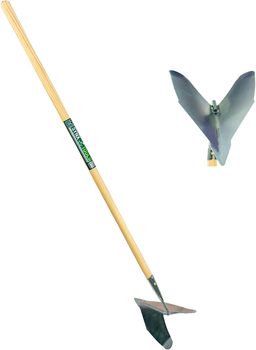 Synx Tools Aanaarder 20 cm Bodembewekers - Verzinkt - Vorentrekker - Tuinartikelen schoffels - Onkruidverwijderaar - Totale lengte 124cm