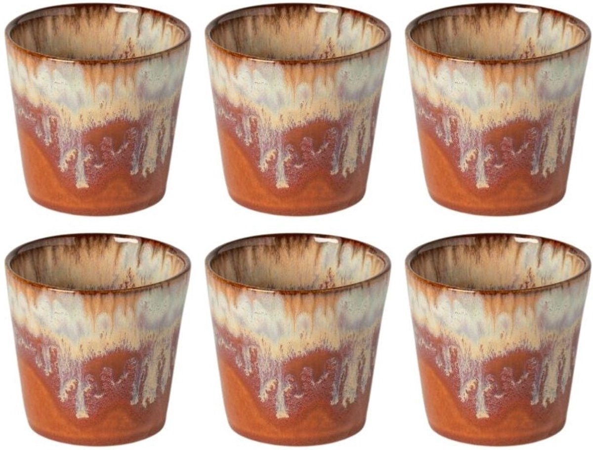 Costa Nova Koffiekopjes Casafina Poterie Caramel-Latte 190 ml - 6 stuks