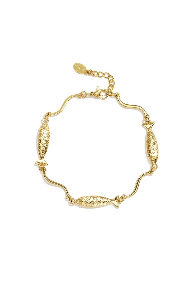 Stainless steel schakelarmbanden met vismotief,