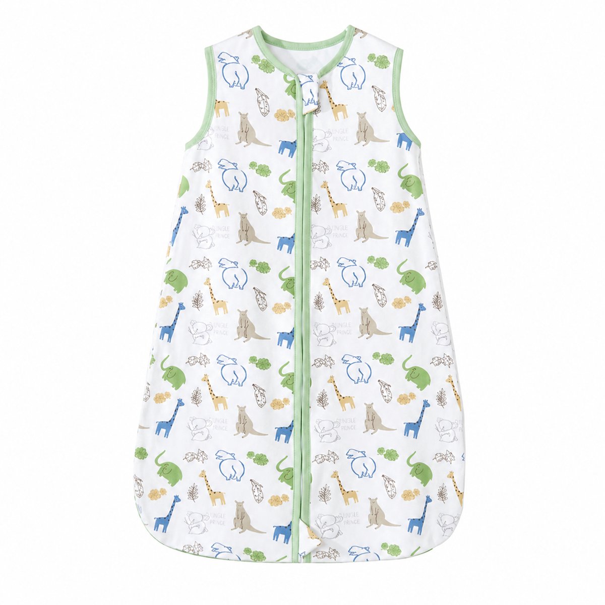 Baby Slaapzak Met Forest Animals Print - Ademende Katoenen Zomerslaapzak 0-24 Maanden - Tweezijdige Rits - Anti-Kras Bescherming - Maat L (80-90cm)