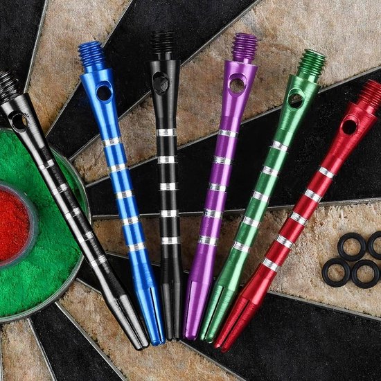 Dart Shafts 2BA Aluminium met Rubber Ring en Slijpsteen - 30 Stuks voor Precisie Darten en Verbeterde Grip van Dart — afbeelding 3