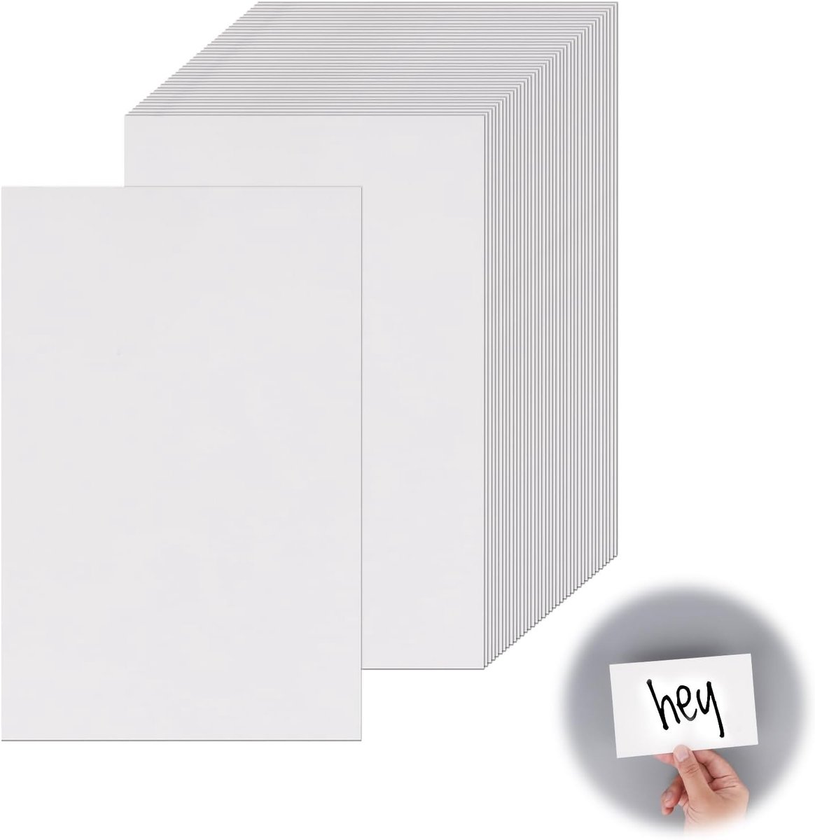 SnelShoppen - Set van 100 kraftpapier kaarten A6 14.5 x 9.5 cm, witte ansichtkaarten 350 g/m² voor knutselen, uitnodigingen, en creatieve projecten