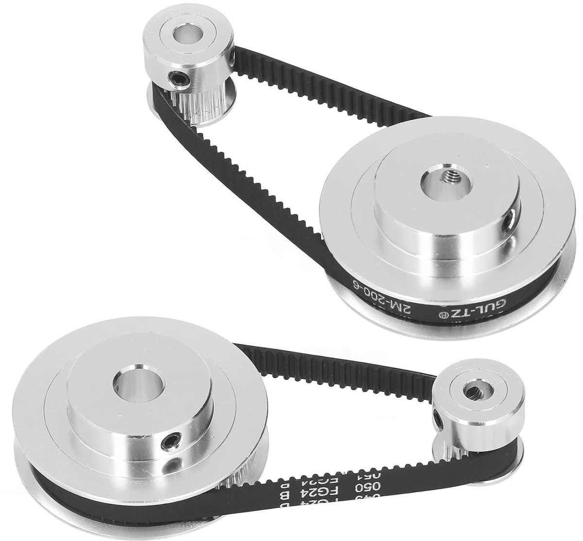 SnelShoppen - Aluminium Timing Katrolset voor Precisietransmissie, 4 Synchrone Wielen 20t 5 mm en 60t 8 mm, Duurzaam Aluminium en Rubber, Ideaal voor