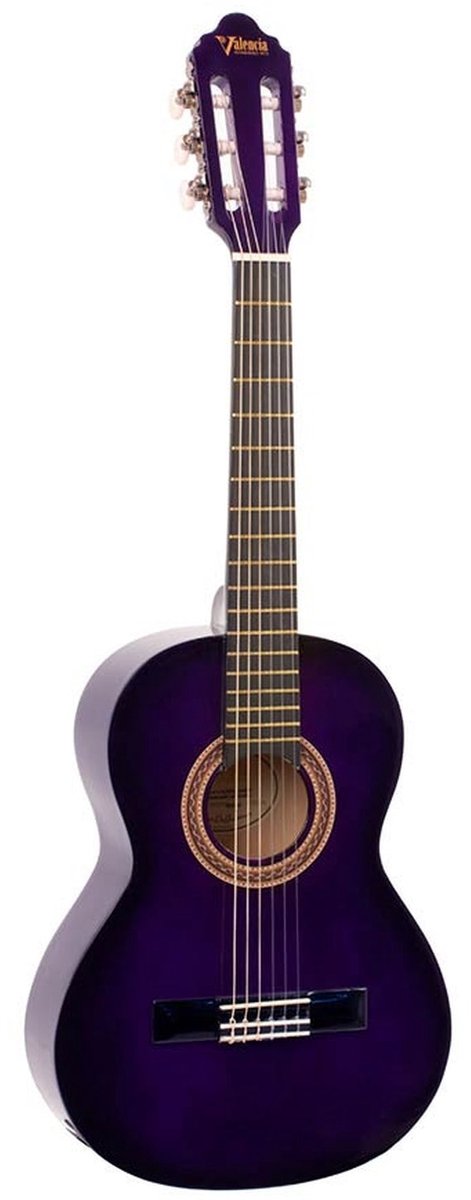 Valencia VC102PPS Klassieke Gitaar 1/2 Paars Hoogglans