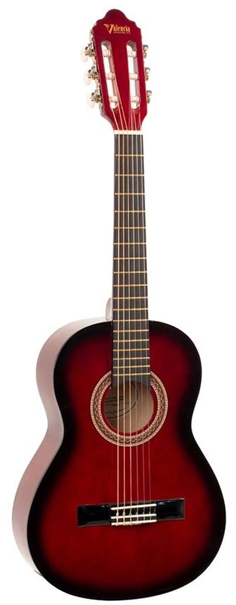 Valencia VC102RDS Klassieke Gitaar 1/2 Red Hoogglans