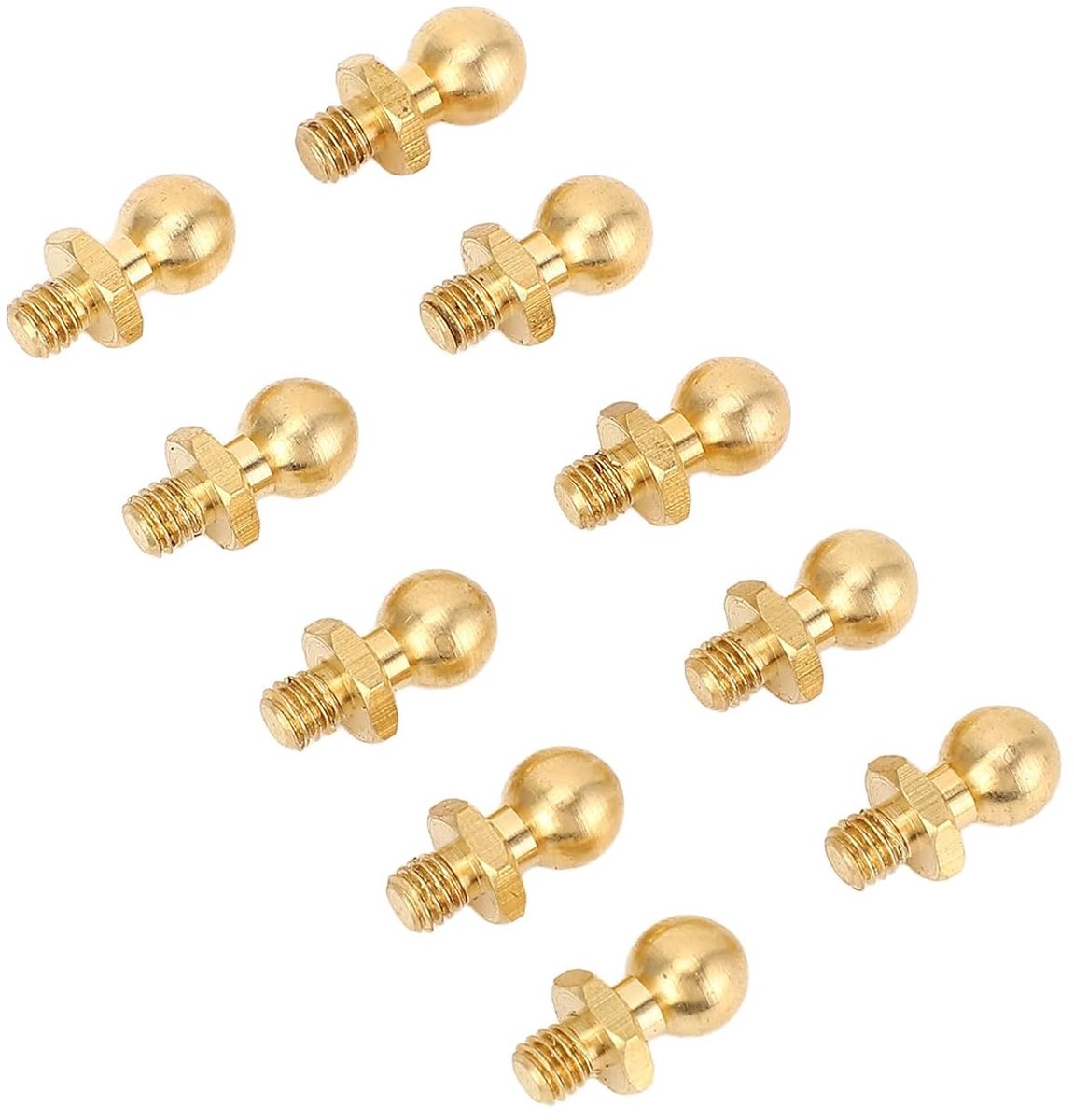 SnelShoppen - 10Pcs M3 Balhoofdschoeven, Messing Bevestigingsbollen met Flexibel Ontwerp voor 1/10 1/24 1/18 Modelauto's
